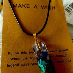 CHAKRA POINT ON A STRING MAKE A WISH NECKLACE AND ADJUSTABLE HANDMADE BRACELET